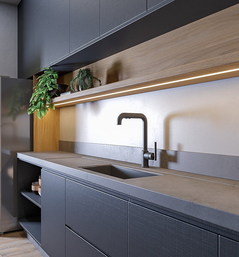 Installation de plomberie pour cuisine moderne